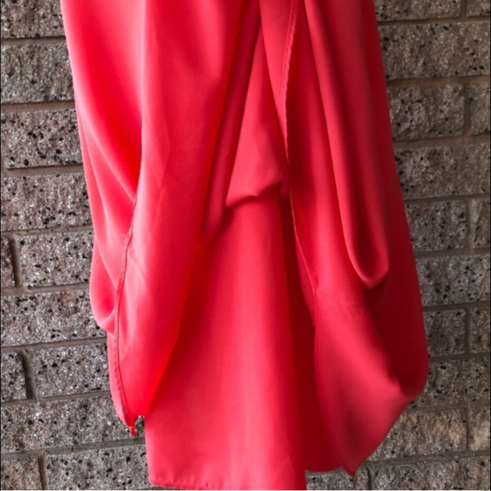 Sans Souci Sleeveless Chiffon Red Shift Dress | S - Picture 6 of 7